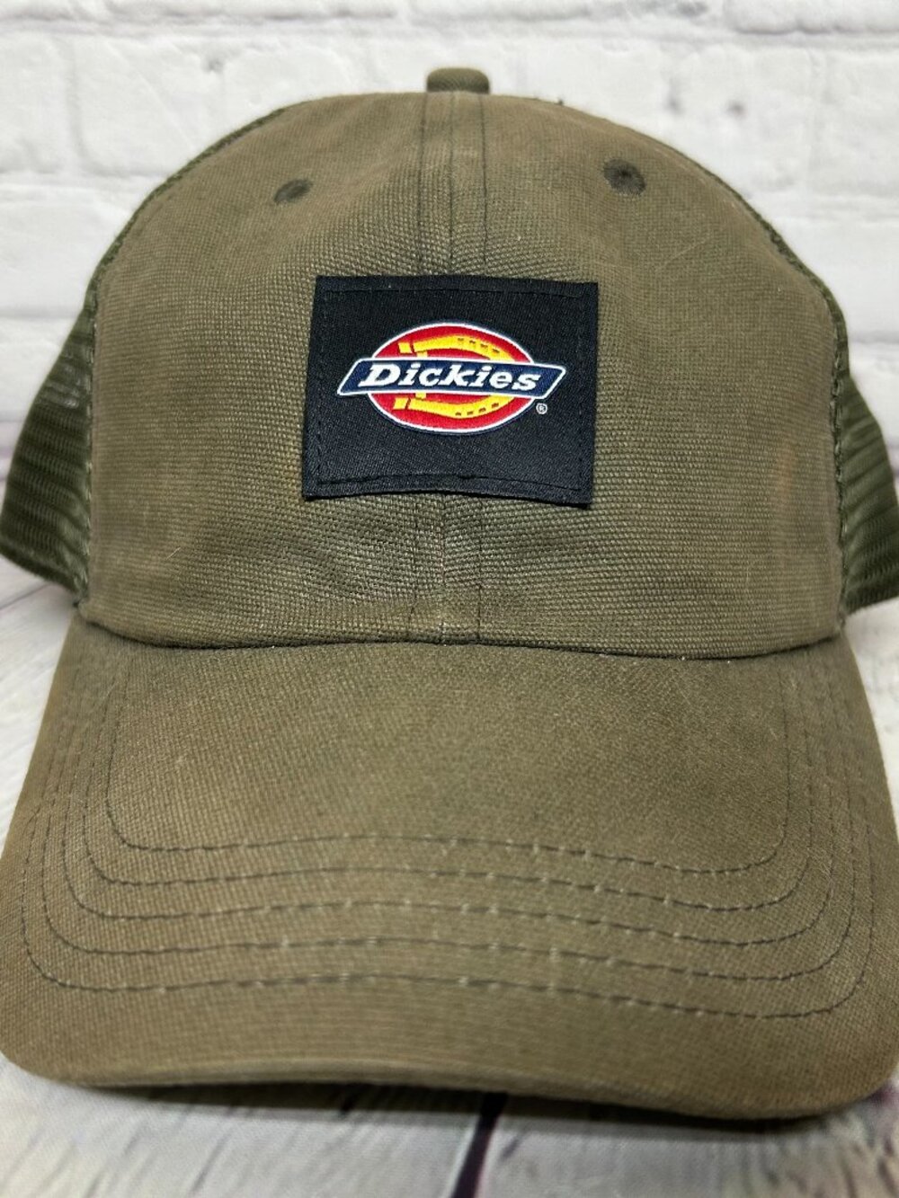 Dickies Trucker Hat Mesh Cap Snapback Olive Green Casual Workwear Streetwear